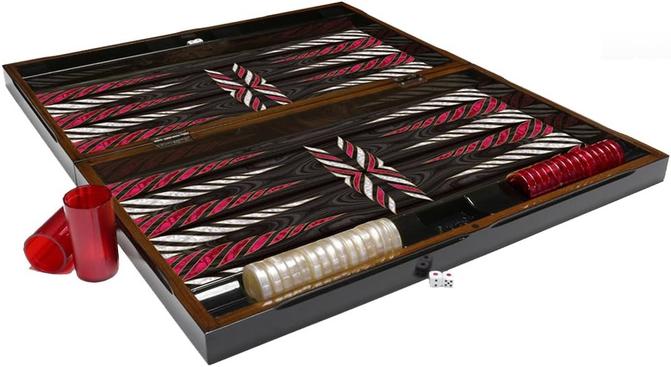 Luxury Black Sunrise VIP Backgammon Set - Board Game- 19"