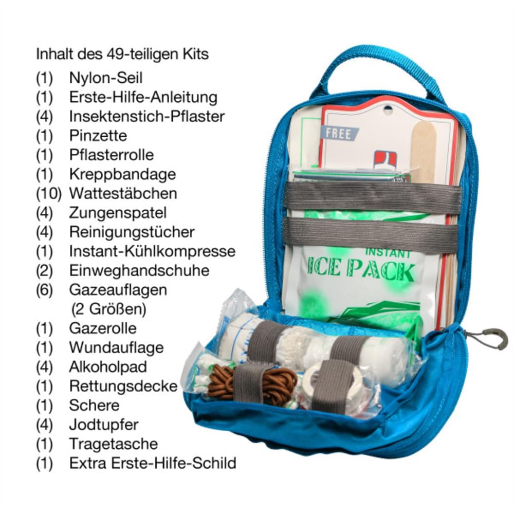 Kurgo RSG Erste-Hilfe-Set für Hunde - Kompakte Erste-Hilfe-Ausrüstung für den Notfall - 49 Teile - MOLLE-kompatibel - Überlebensausrüstung für Haustiere - Auto & Wander Zubehör - Schneller Zugriff