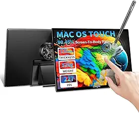 Monitor portátil para Mac com tela sensível ao toque, Mini 13,3 polegadas, 2560 x 1600, monitor de computador pequeno para viagem para Apple/Laptop/Desktop/Macbook/Phone/Tablet/PS45/Switch/TV