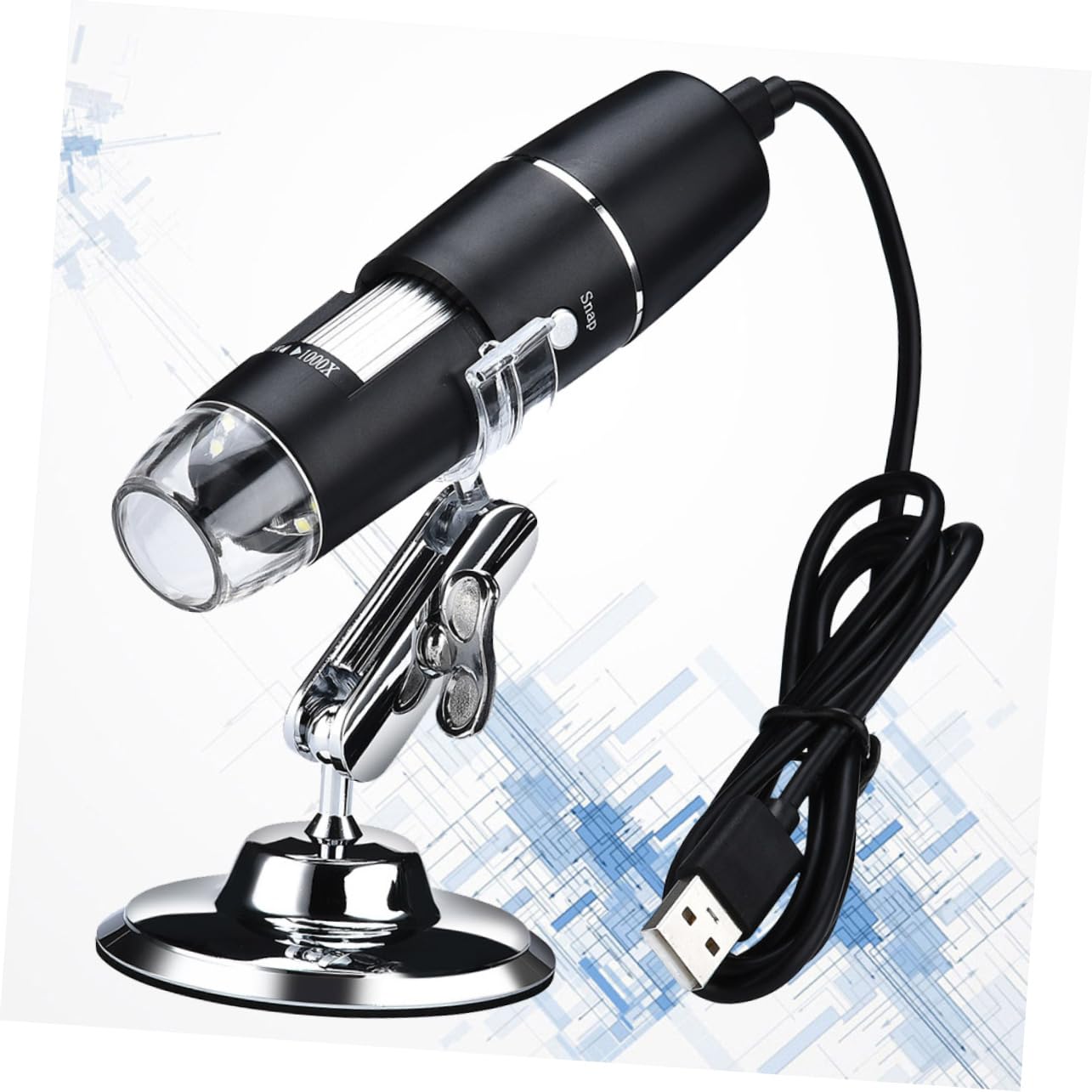 HOMSFOU Digitale Lupe mit USB-anschluss Led-Beleuchtung Flexibler Arm für Reparatur Inspektion Elektronik Labor und Sammlerstücke Vergrößerungsglas für Schmuck Jade und Antiquitäten