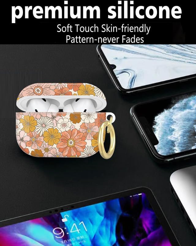 Miniatura 3 de Funda compatible con AirPod Pro de 21 generación con llavero, funda protectora completa a prueba de golpes para auriculares inalámbricos para Airpod