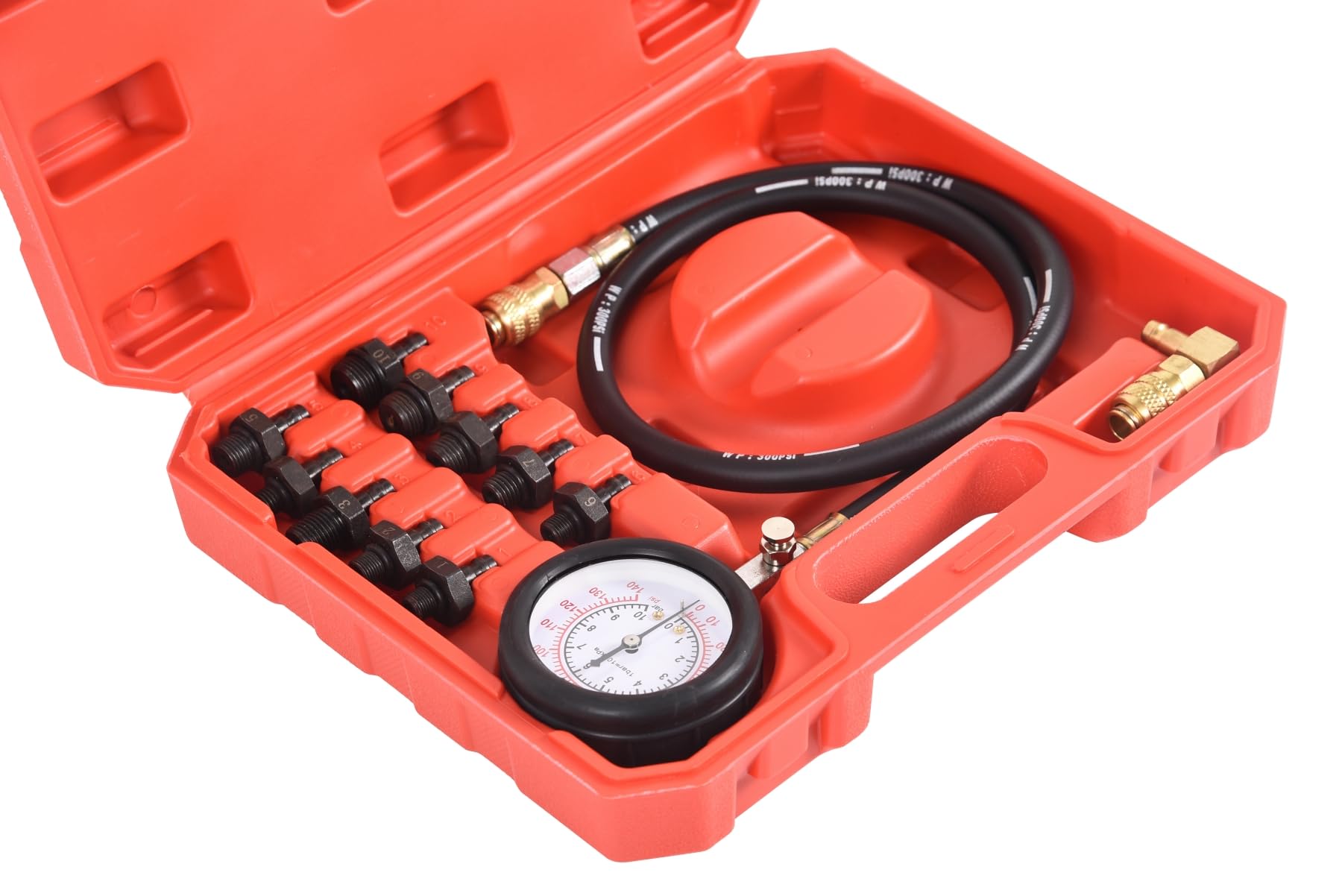 DHA Testeur de Compression pour Moteur à Essence, Testeur de Pression d'huile, Kit de Testeur de Pression d'huile 0-10 Bar