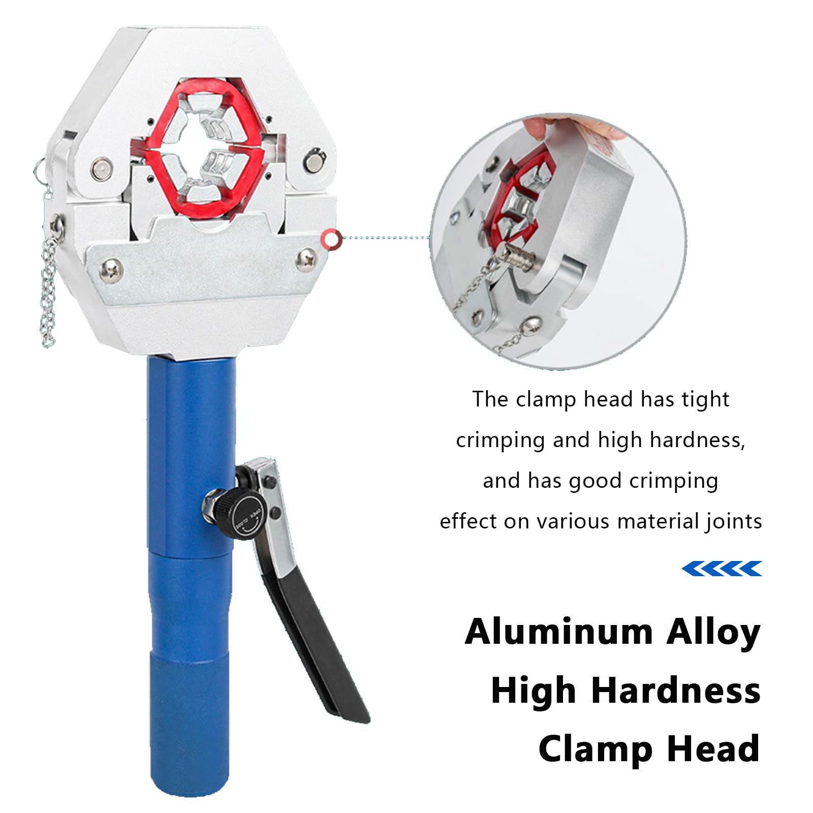 Kit de herramientas de crimpado hidráulico con cabezal giratorio y agarre ergonómico para reparación de mangueras de aire acondicionado