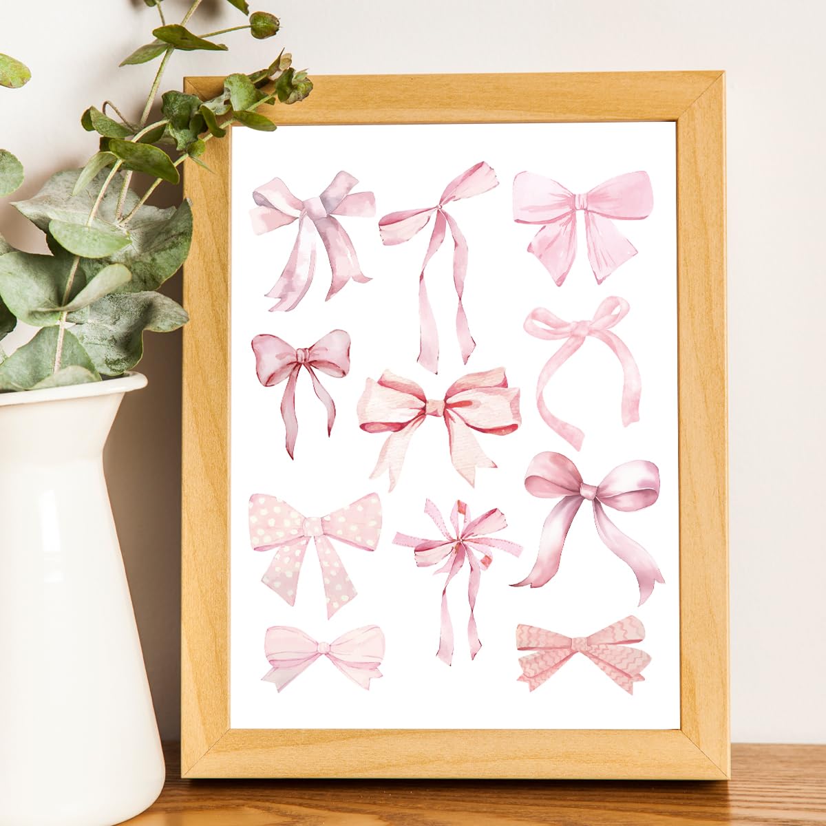 Set di decorazioni murali con fiocchi rosa / Stampe per decorazioni per la stanza Coquette - Italia