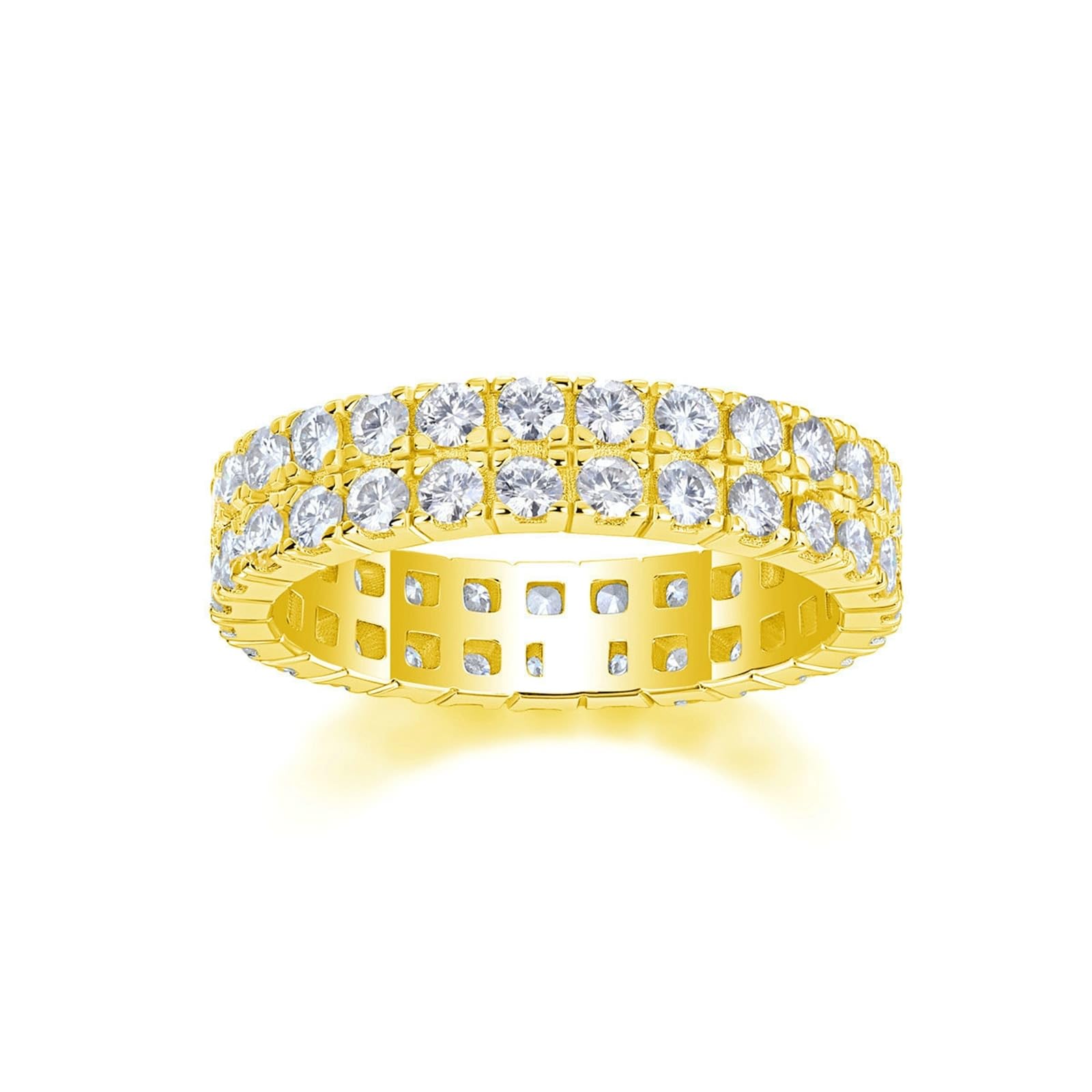 KnSam Anillo de boda de oro de 9 K/14 K/18 K, joyas auténticas, anillos de amistad eterno con moissanita, anillos de banda de oro amarillo Au 375/585/750, talla 47-65