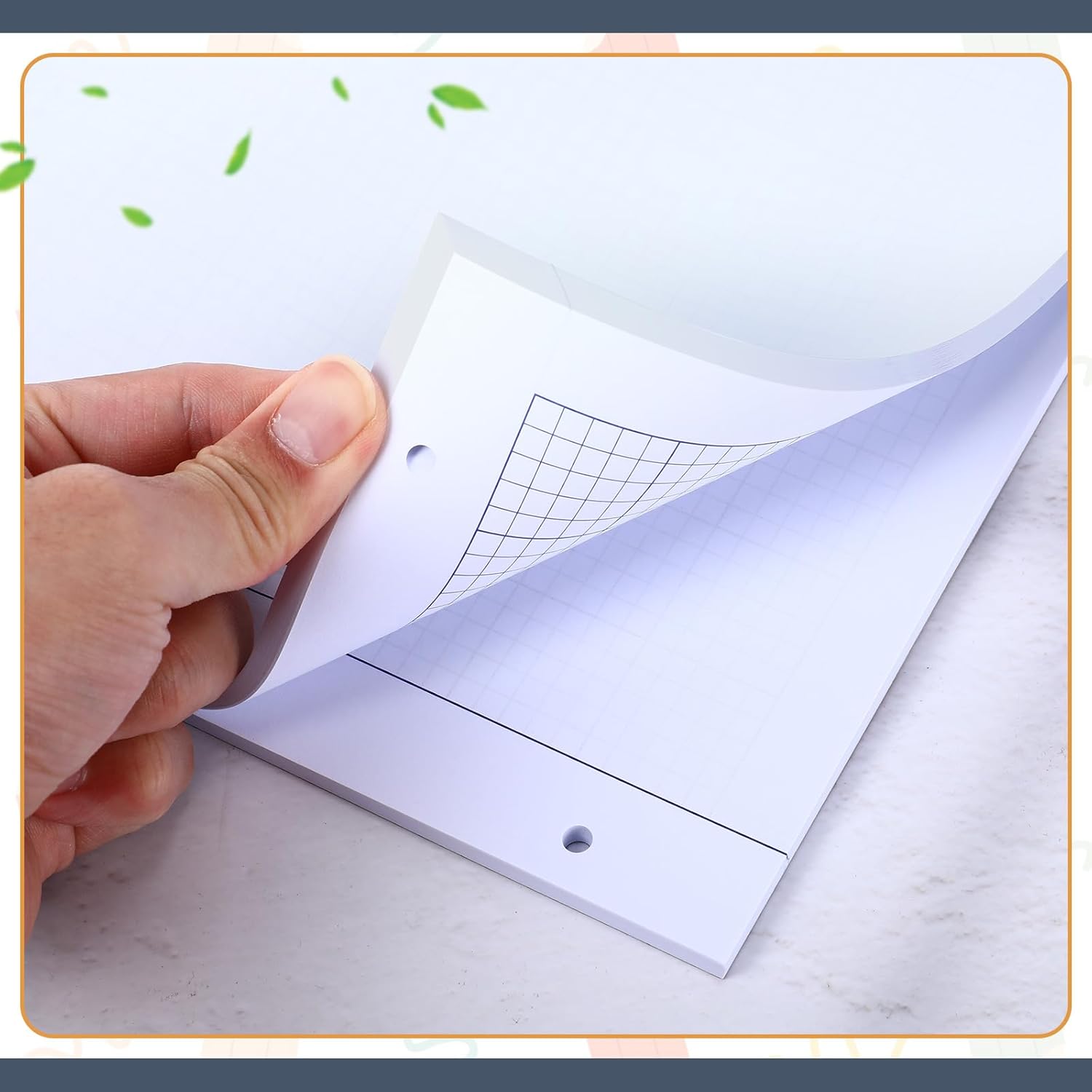 Feifeiya 8 Pack Engineering Paper Notebook Graph Paper Pads 8.5 x 11 Inches Engineer Computation Pad with Plastic Rulers 12 Inch,3 Hole 5x5 Quad Grid Engineering Pad, 100 Sheets/Pack (Blue)