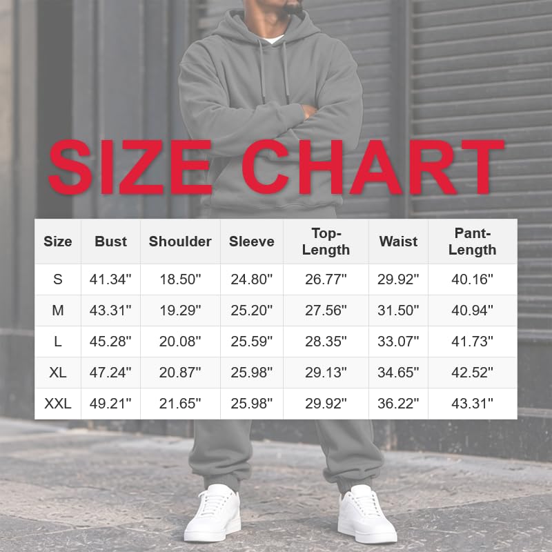 Elneeya Sweat Suits Men Oversized Jogging Sets Fall Exercise 2 Piece Outfit - image 3