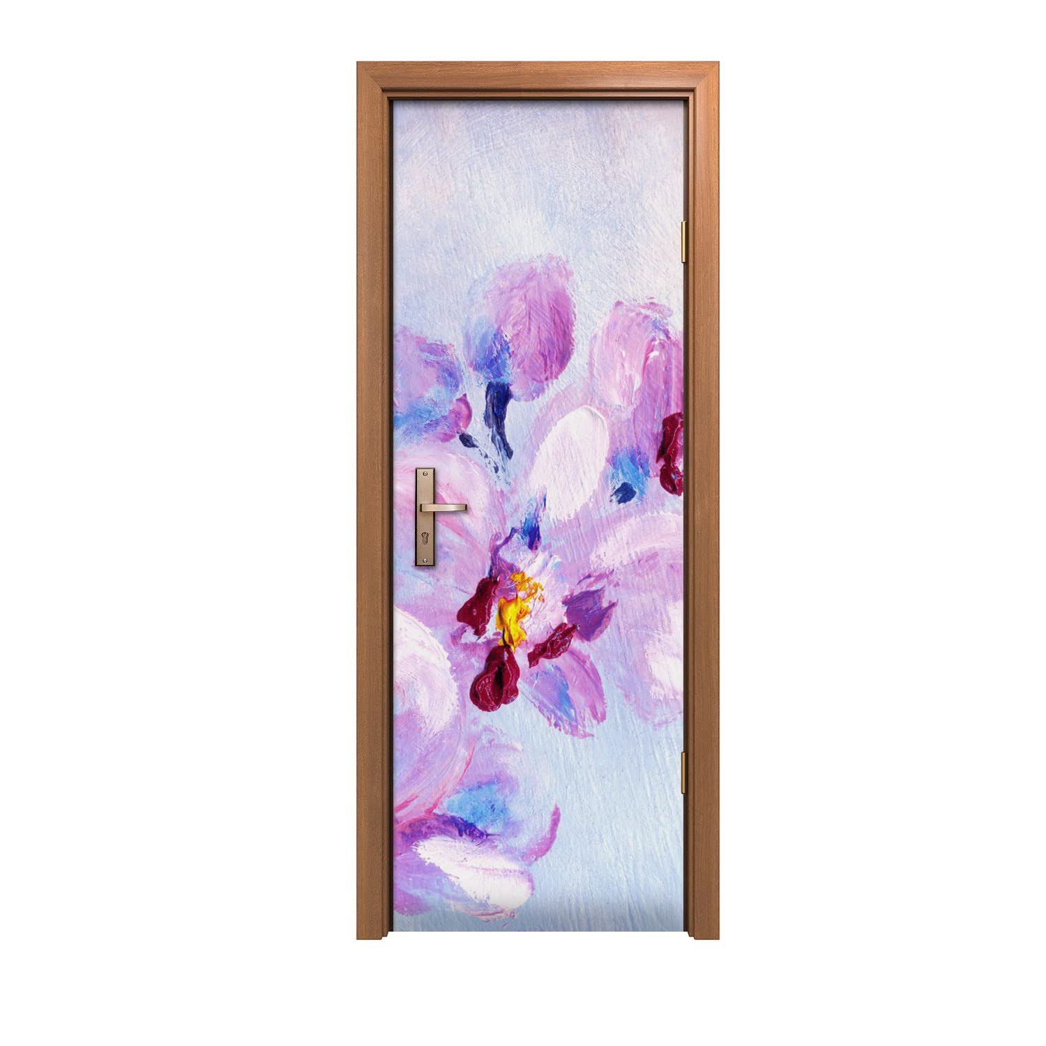 Décoration murale autocollante fleurs pour relooker une porte 70x200