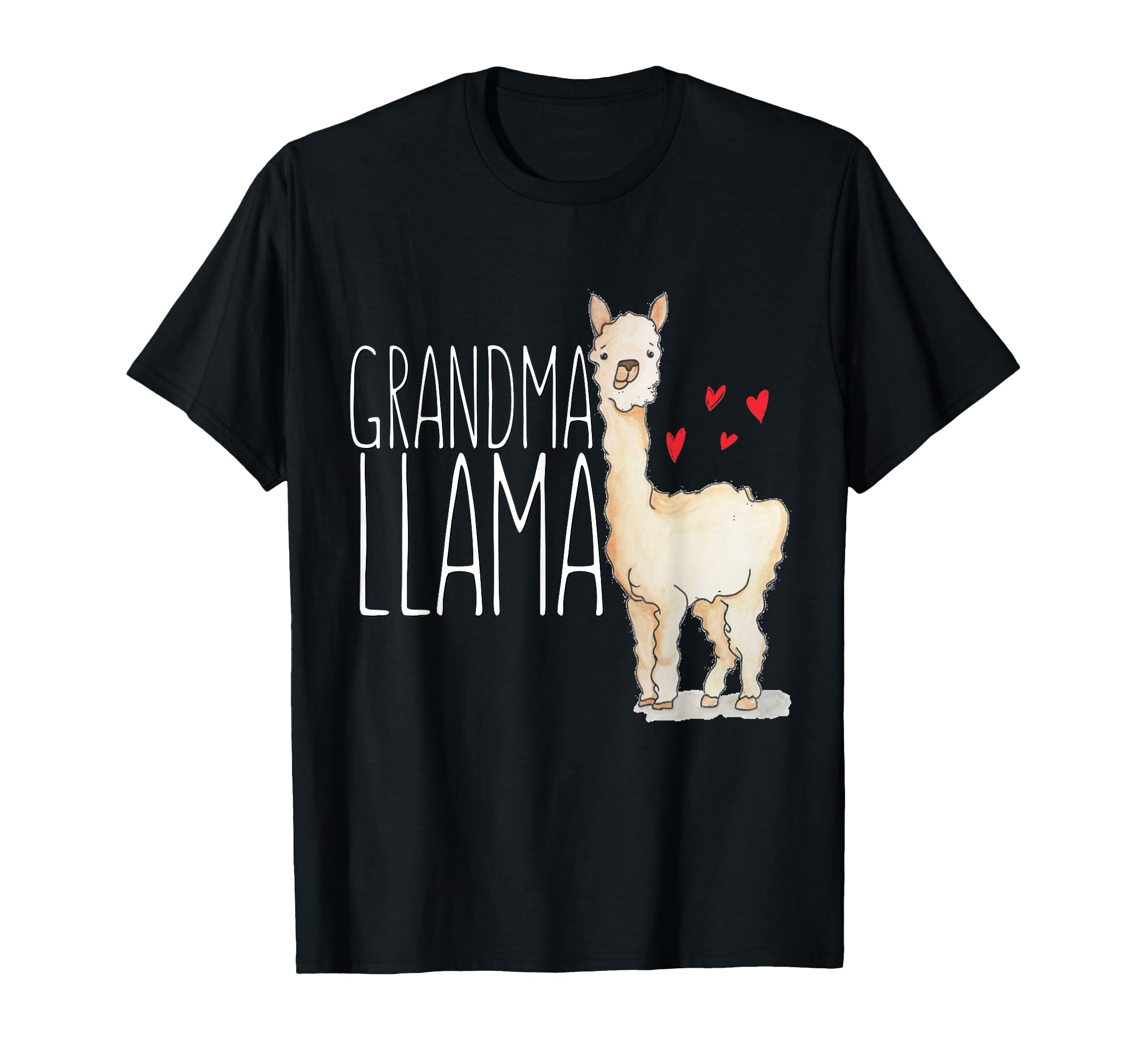 Grandma Llama T-Shirt Funny Matching Family Tribe Hearts T-Shirt