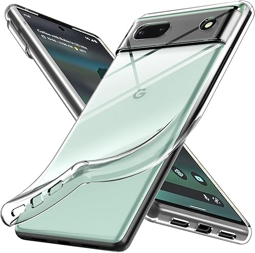 Bokoo Funda transparente para Google Pixel 6a Funda protectora de silicona de poliuretano termoplástico transparente suave y delgada para Google