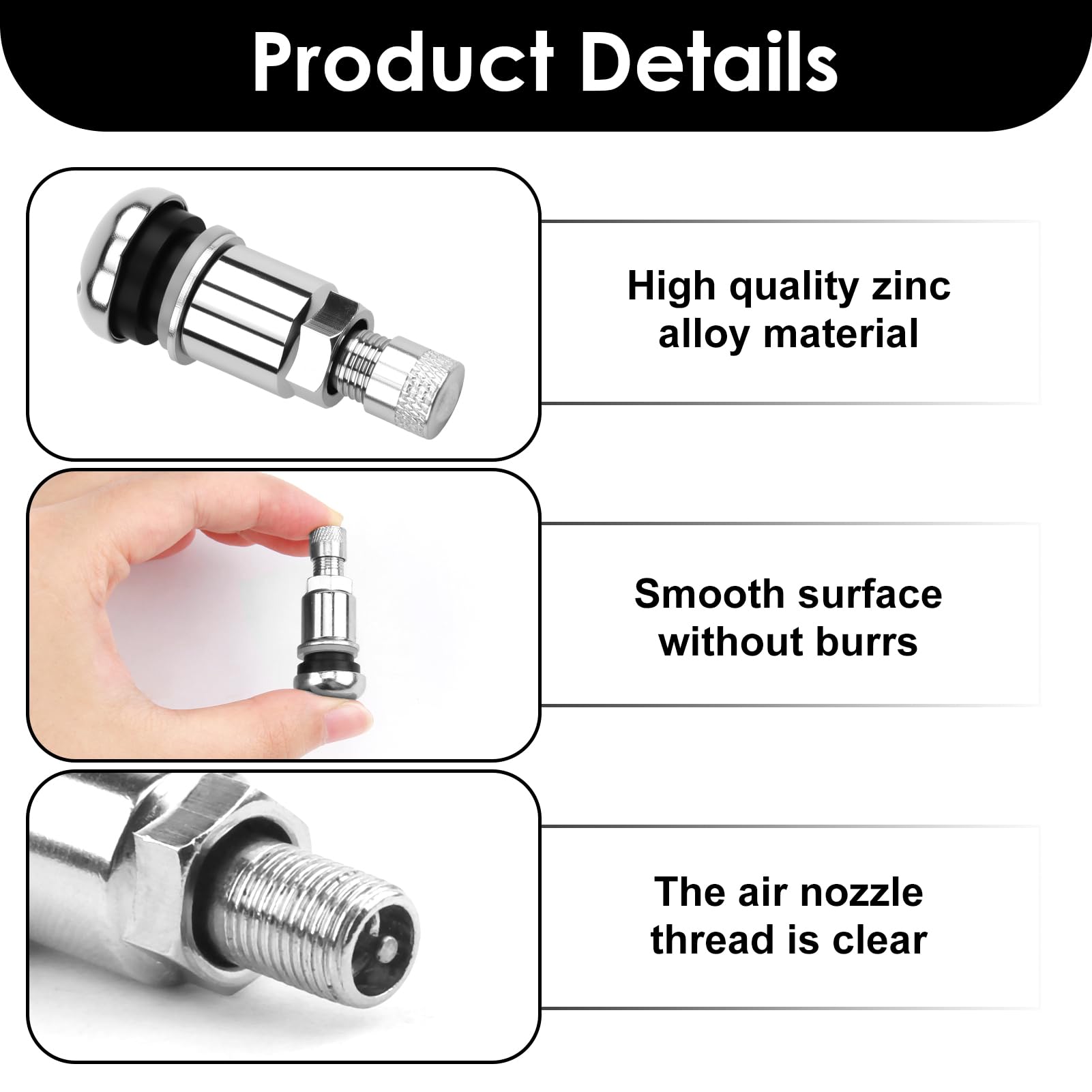 Deegbbyi 8 Stück Metallventile - Edelstahl Reifenventile Für Auto & Motorrad