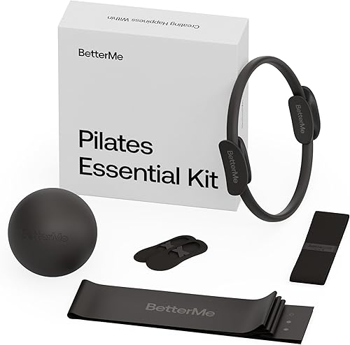 BetterMe Kit esencial de pilates Anillo de pilates, bandas de resistencia largas, bandas de bucle de pilates, pelota y más Kit completo de pilates