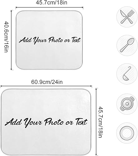 Vista 125 de Tapete de secado de platos de flores de fondo negro para encimera de cocina de 18 x 24 pulgadas, tapete de microfibra absorbente, tapete de secado