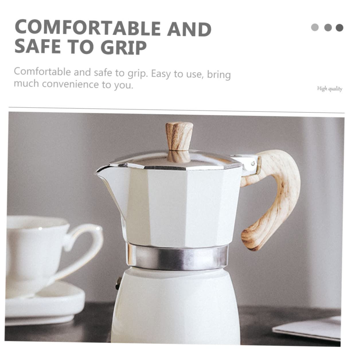 Cafetera Italiana de Aluminio de 300ml Diseño Ergonómico y Materiales Seguros para Uso en Cafeterías y Hogares