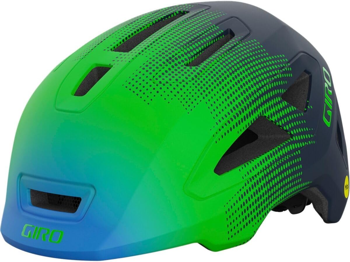 Giro Scamp MIPS Youth Recreational Cycling Helmet Matte Blue/Green Towers Small