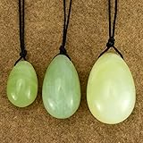 Jeoxi Gems 3 Pieces Set Xiuyan Jade Eggs for Women Exercise Handmade Natural Jade Eggs Set Exercise Balls