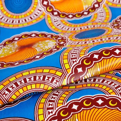 Tissu Wax africain n° 465 Bleu roi - Par 50 cm