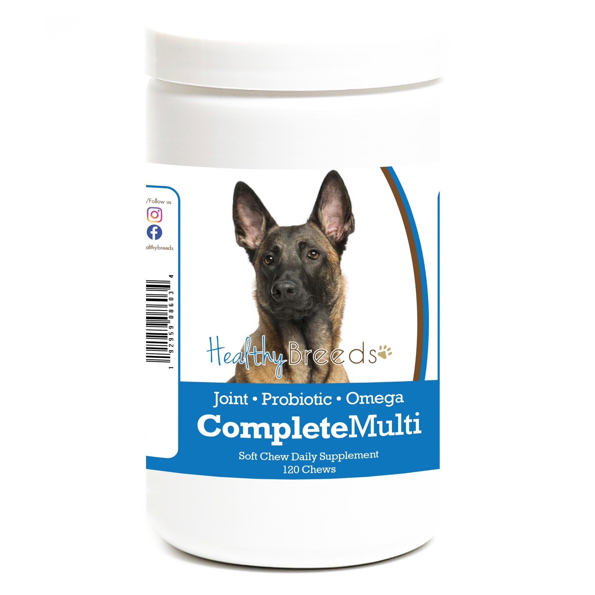 Healthy Breeds Belgian Malinois All in One Multivitamin Soft Chew 120 Count