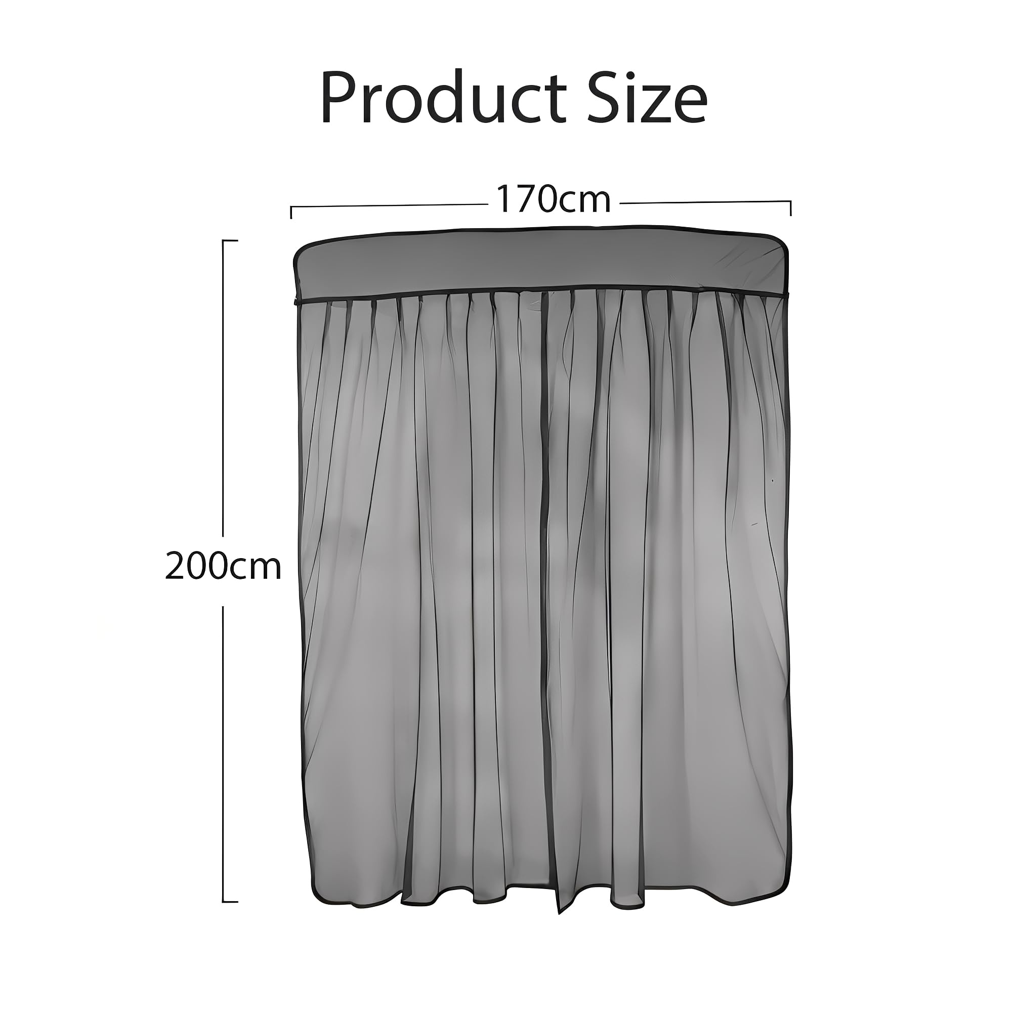 Magnetischer Van Insektenschutz, Fliegengitter Insektenschutz Sonnenschutz mit Reißverschluss, Fliegengitter Hecktür, Kofferraumbelüftungsnetz für Outdoor Camping, 200x170cm
