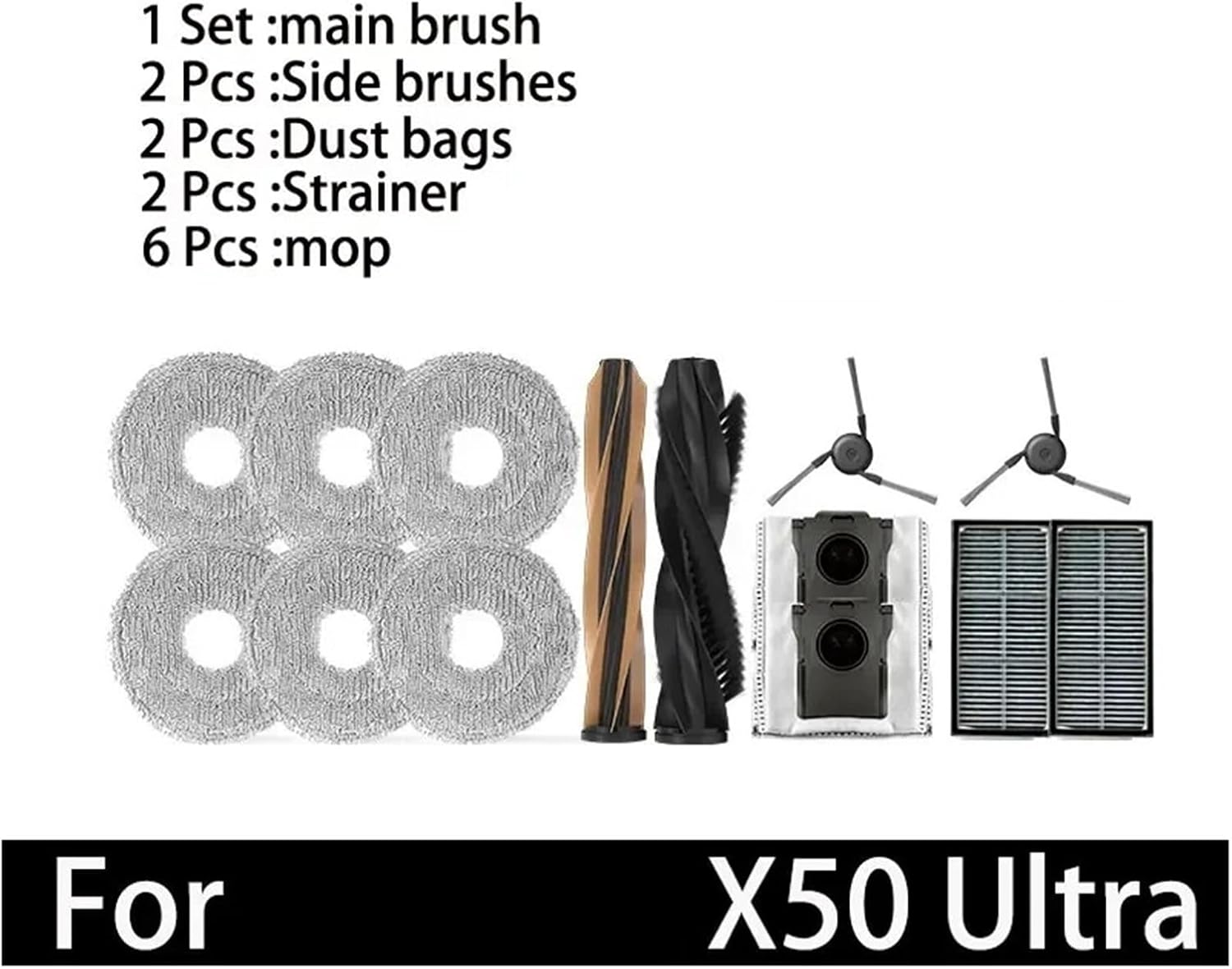 mop pads, Compatible For Dreame X50 Ultra X40 Pro S40 Enhanced Edition Vacuum Parts Main Side Brush Hepa Filter Mop Cloth Dust Bag Accessories,for cleaner accessory