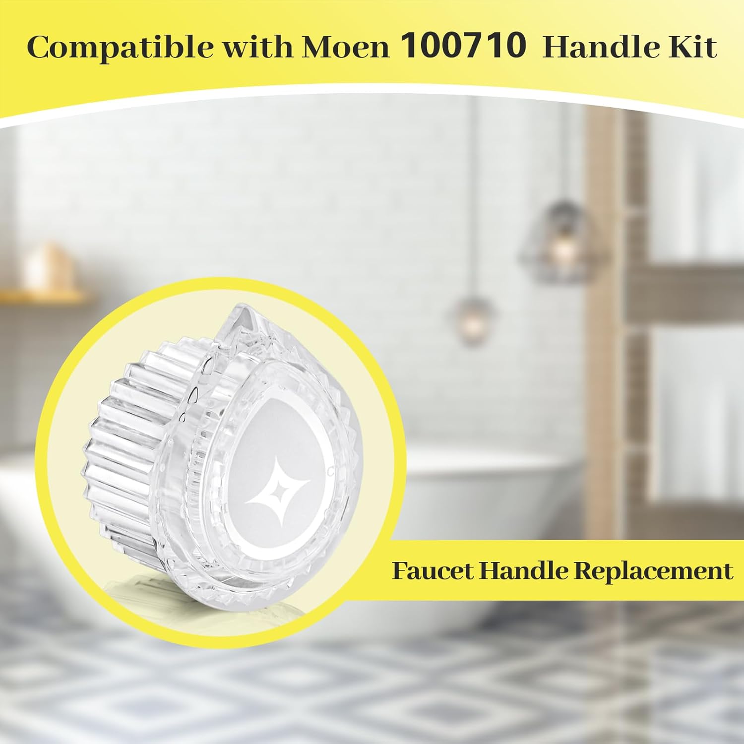 Replacement Knob Handle Kit Compatible with Moen Posi-Temp 100710, Single Handle Bathtub & Tub Shower Handle