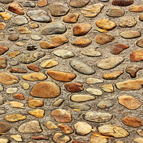 WPCBAA Cobblestone Autocollant mural amovible 3D pour salon, couloir, salle de bain 50 x 60 cm