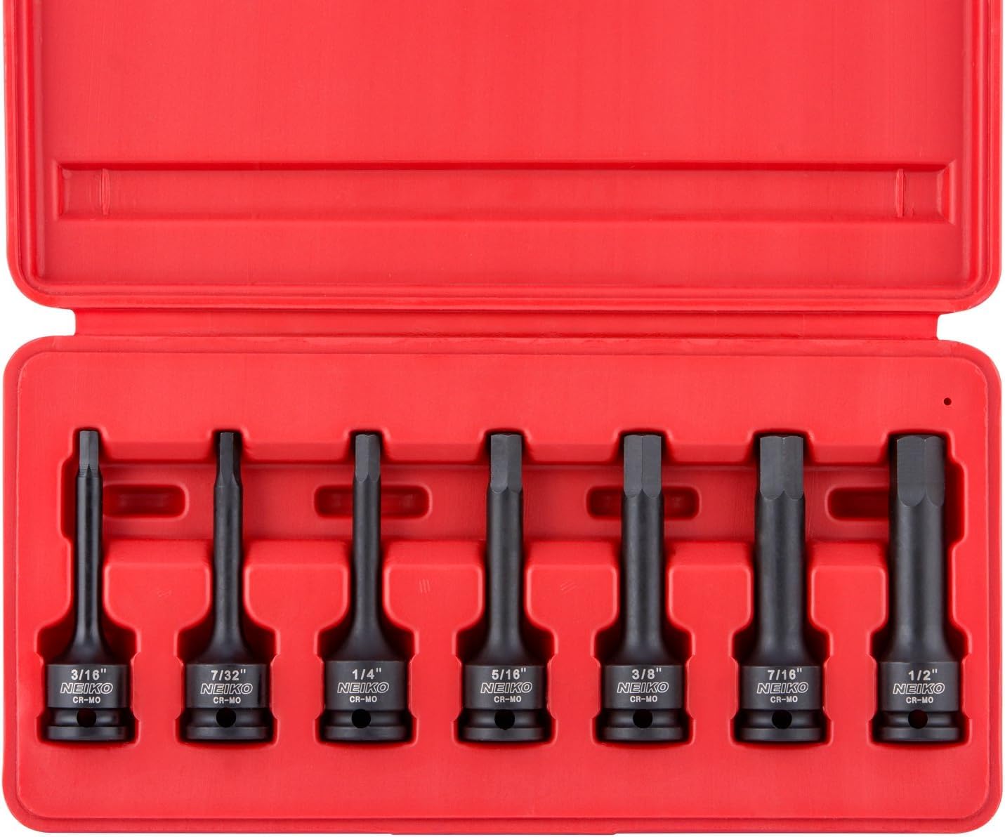 NEIKO 01131B 3/8-Inch-Drive Allen Socket Set, 3-Inch Length, 3/8