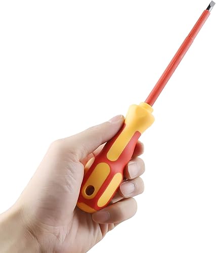 Miniatura 6 de Juego de destornilladores eléctricos aislados de 1000 V con puntas magnéticas, puntas ranuradas y Phillips agarre antideslizante, con 1 bolígrafo de