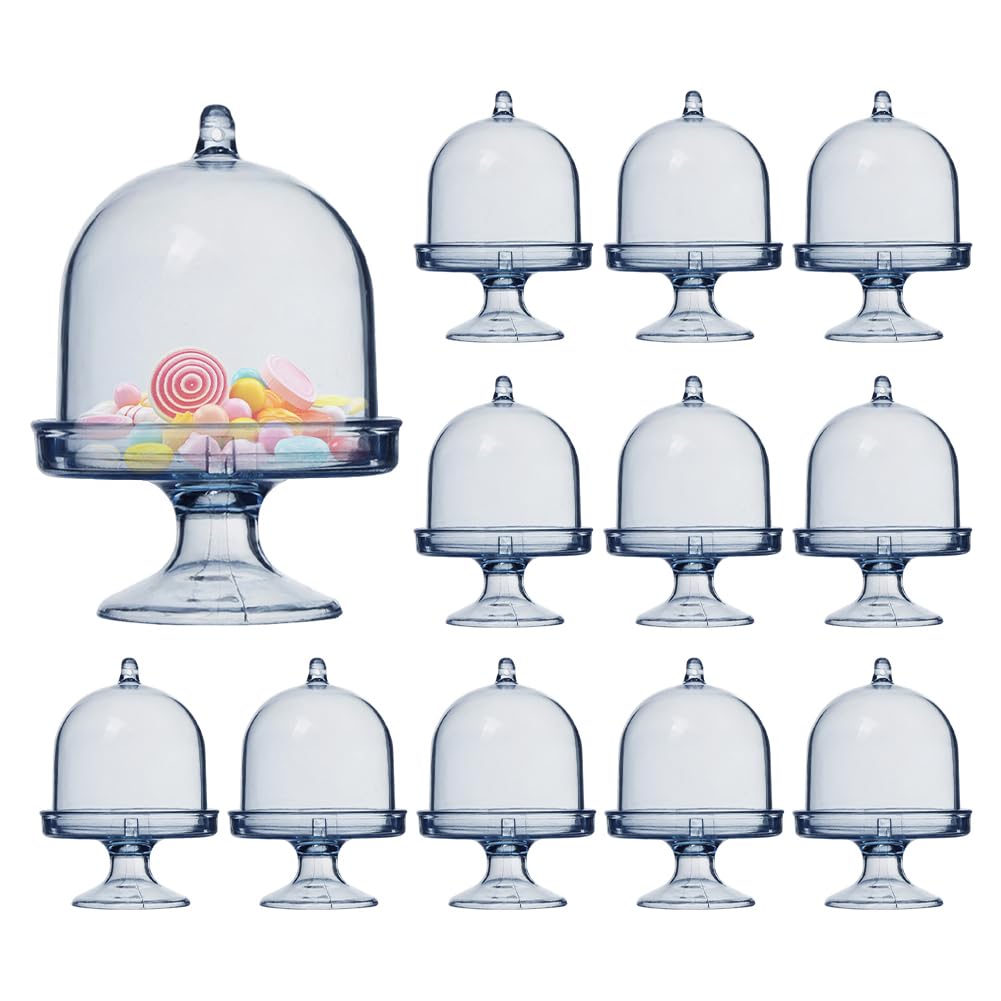 Eforcase 12PCS Clear Candy Boxes Western Style Fillable Ornaments Candy Containers Treat Boxes Wedding Favor Boxes Storage Container Candy Jars Decorations for Bridal Shower Wedding Christmas Party