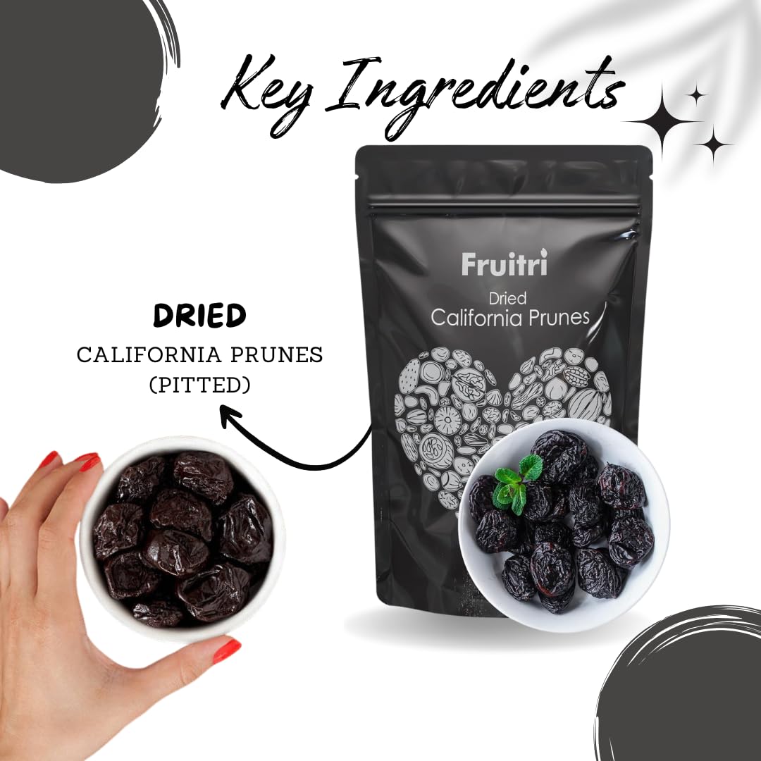 Fruitri Premium California Pitted Prunes 200g | Dried Plums | Naturally Sweet & Juicy | Rich in Fiber | Nutritious & Tasty Snack