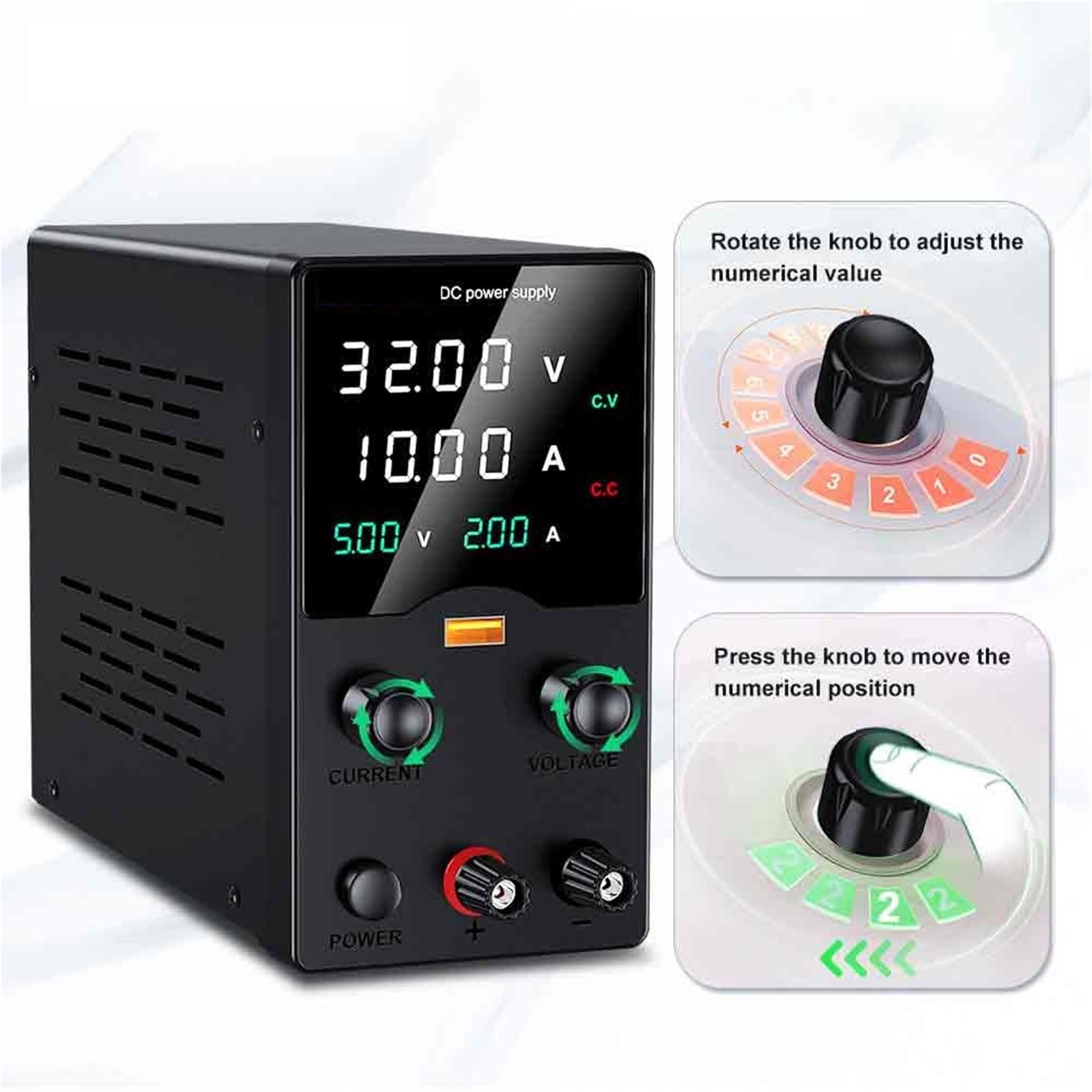 Fuente De Alimentación CC Laboratorio Ajustable, Banco, Regulador Voltaje Estabilizado E Interruptor For Reparación, Alta Precisión(GA305H(0-30V/0-5A))