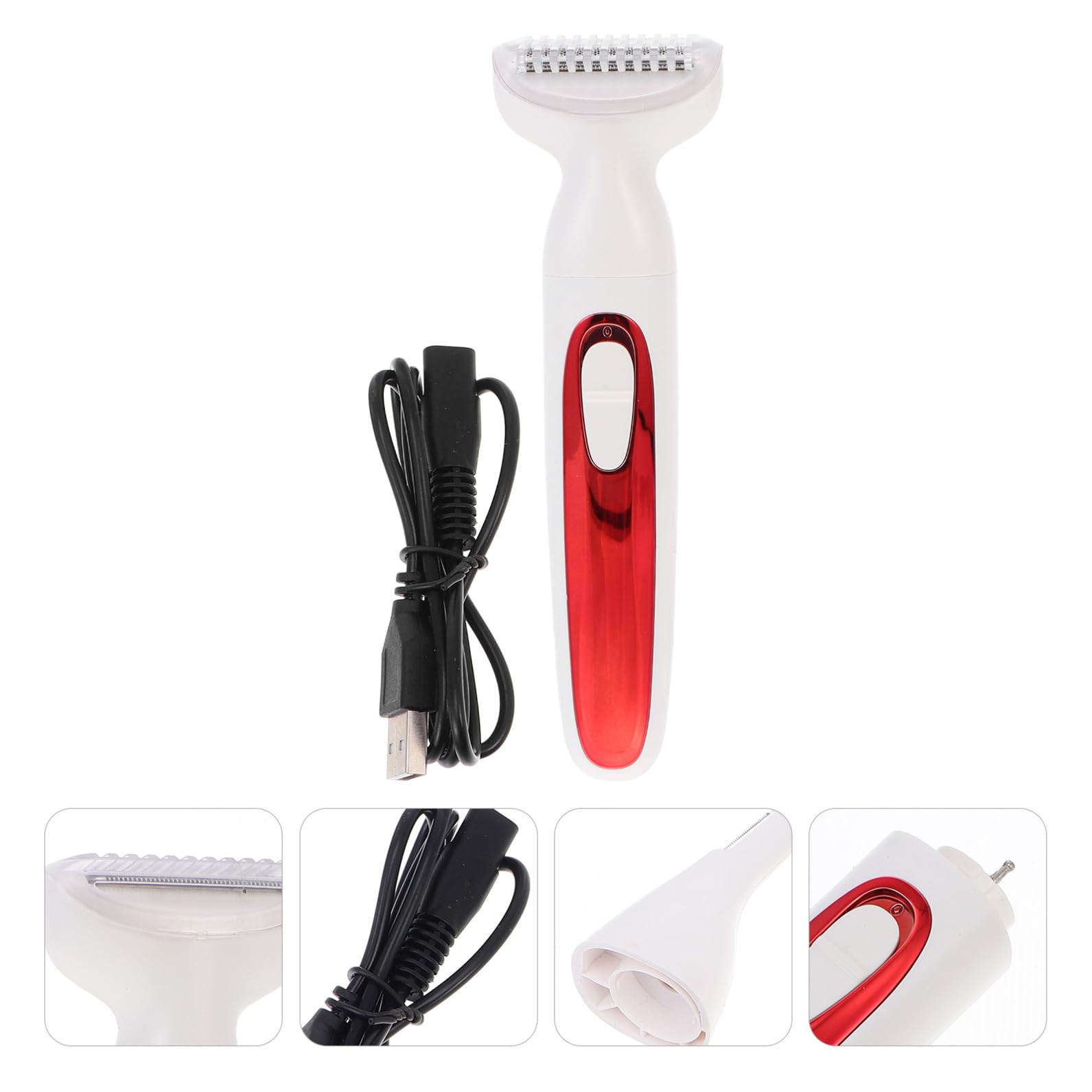 Depilatore Elettrico Corpo USB Ricaricabile per Uomo e Donna | Abs Rosso, Portatile per Casa e Viaggio, Rimozione Peli per Ascelle e Gambe