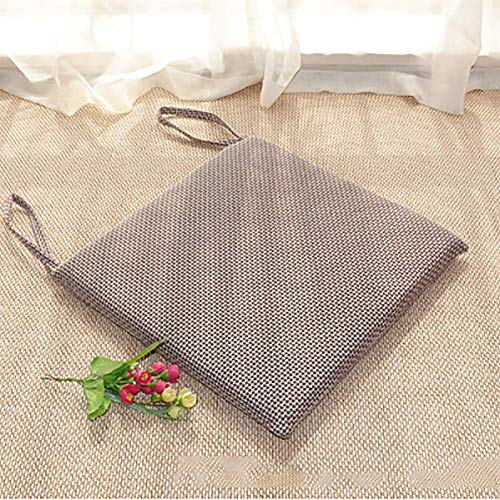 Coussin de chaise à manger épais lot de 4 antidérapant avec liens 50x50x4cm brun