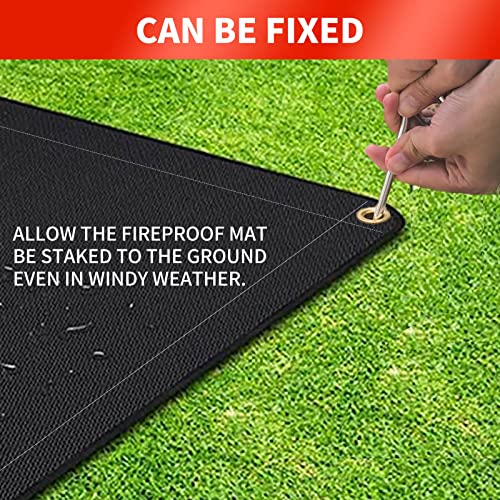 Fireproof Indoor Fireplace Mats Fire Pit Mats 36 × 24 Inch, Oil-Proof Waterproof Grill Pads For Outdoor, Perfect For Charcoal Grills, Gas Grills, Oil Fryers And Smokers #TOP3