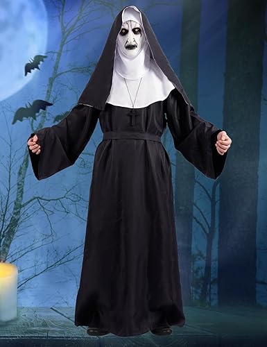 Miniatura 6 de Disfraz de monja para mujer, disfraz de Halloween, talla grande, disfraz de malvado de monja, disfraz de cosplay para fiesta de disfraces