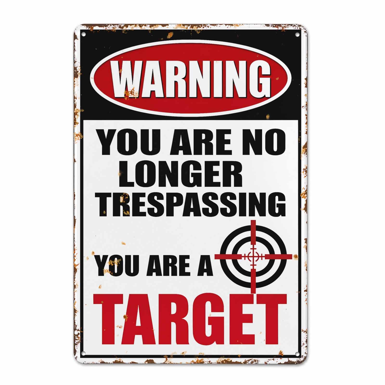 Gsrony Boys Type14 No Trespassing Outdoor Warning Vintage Metal Tin Sign 8X12,Waterproof