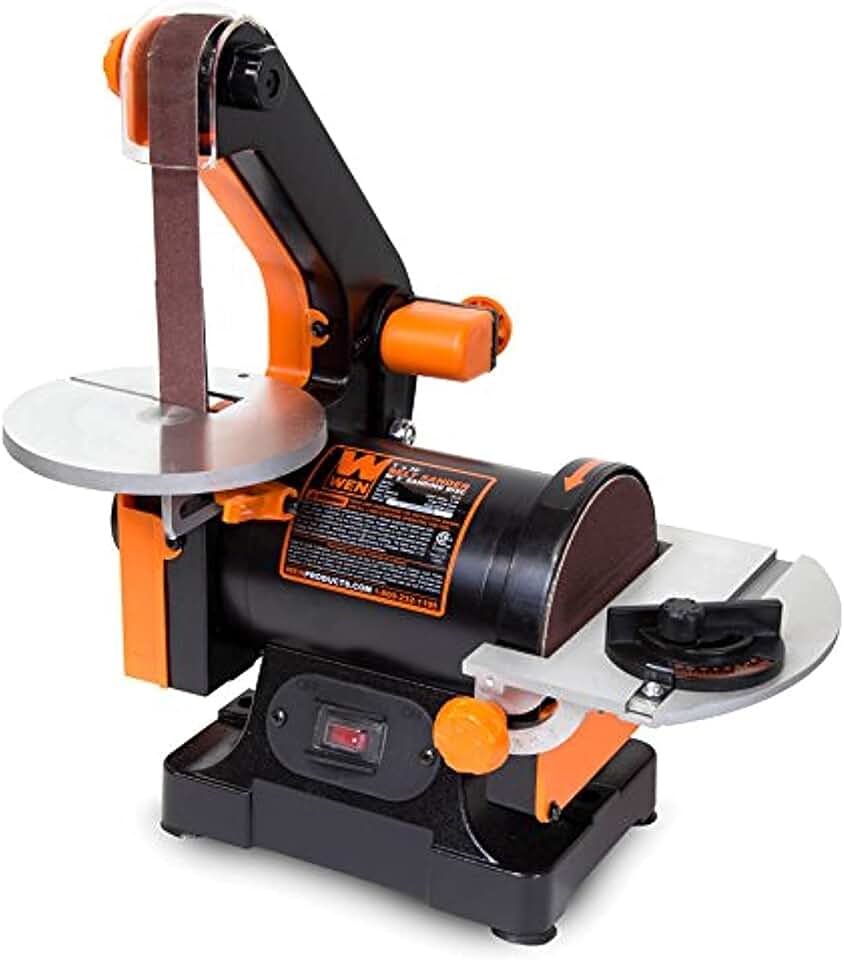 WEN Lixadeira de cinto 6515T 2,5 cm x 76,2 cm com disco de lixamento de 12,7 cm