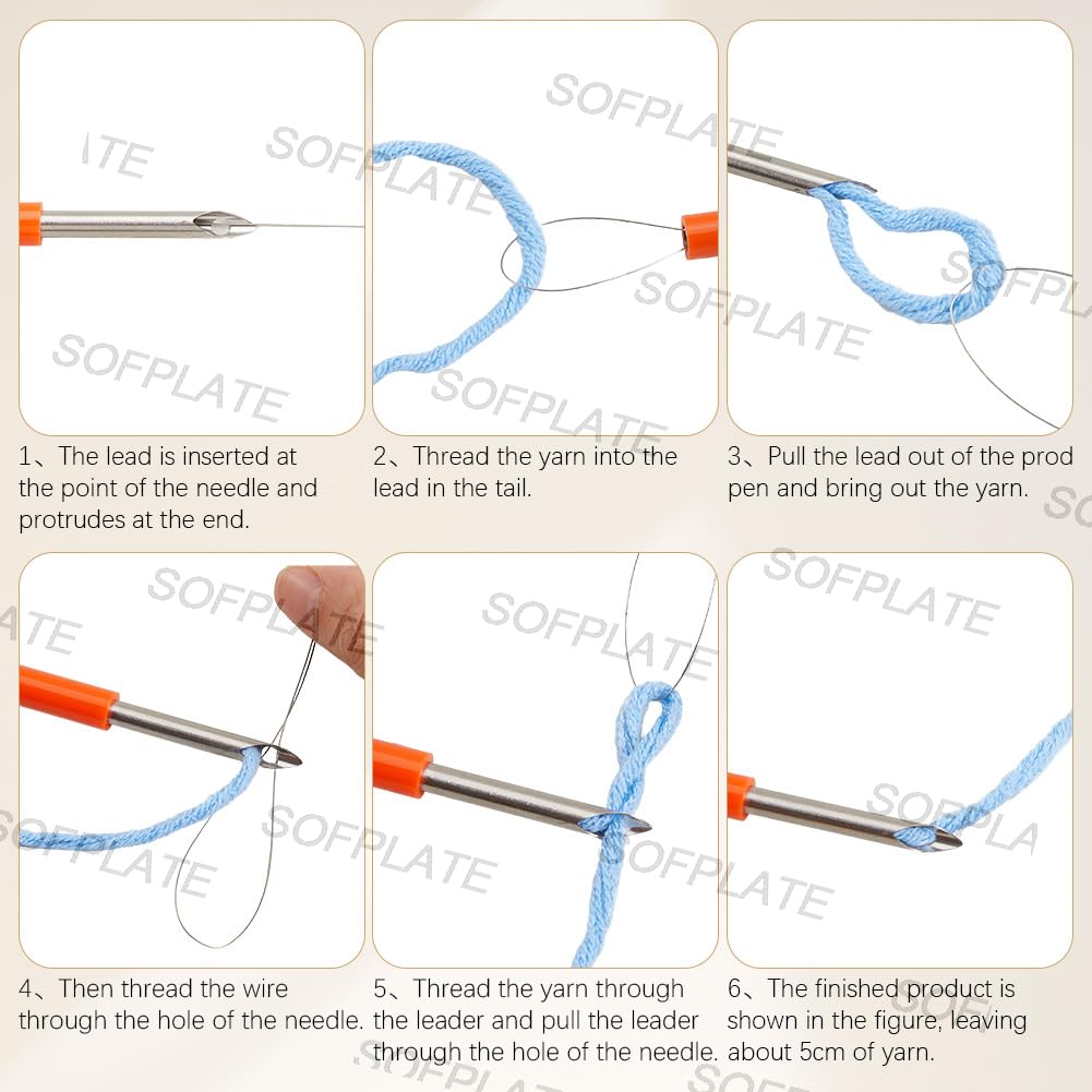 Kit de Agujas para Perforar Hojas Kits de Bordado con Punzón de Hilo Y Estante de Madera Agujas de Coser Patrones de Tela de Bordado Estampados para Adultos Y Principiantes Confección de Pren