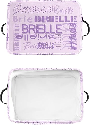 Miniatura 6 de ZAACUSTOM Contenedores de almacenamiento personalizados con nombre, cesta de almacenamiento personalizada para niños, organizador con asas para