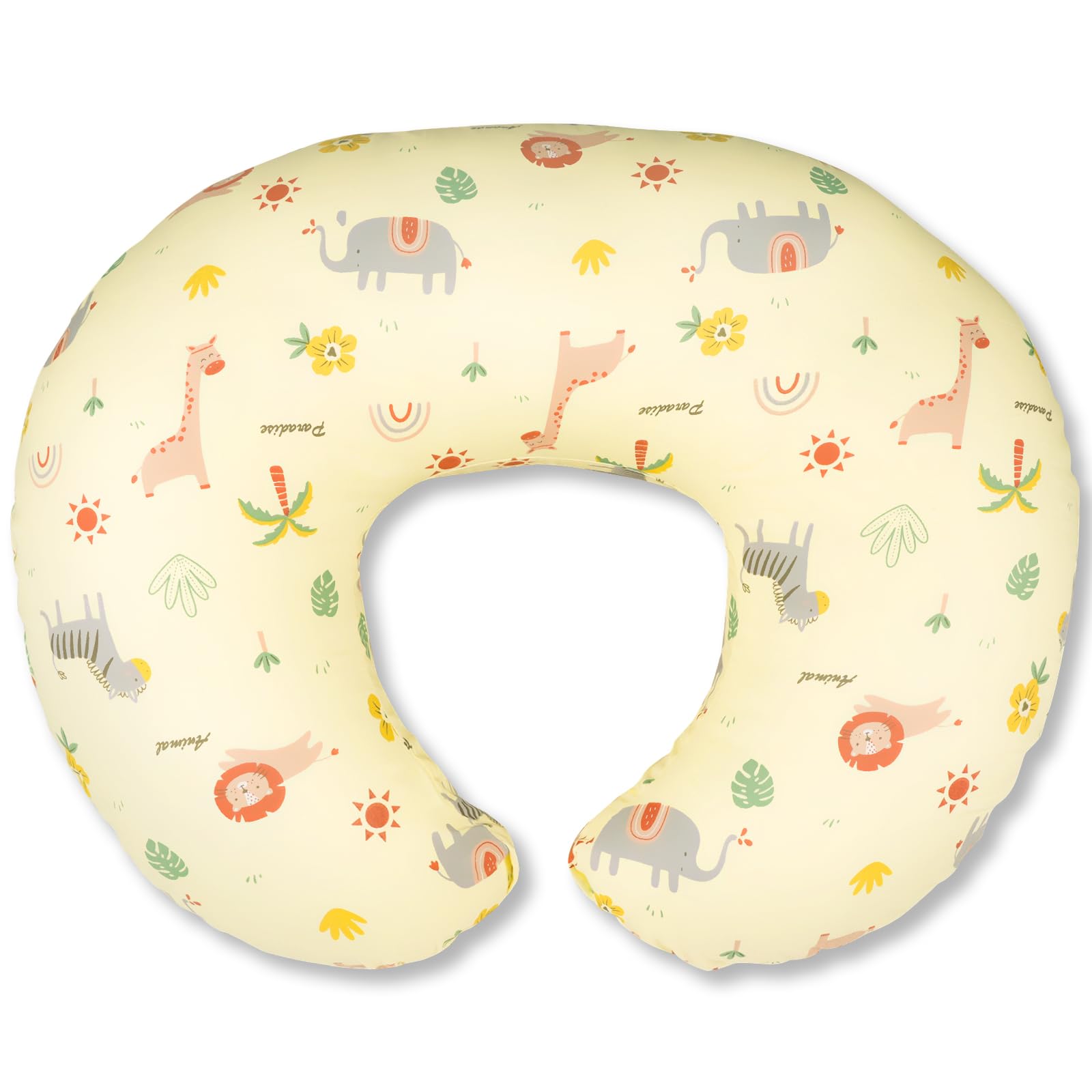 x-vesolje Nursing Pillow, Breastfeeding Pillow with Removable Cover, Ergonomic Breast Feeding Pillow, Baby Feeding Support Pillow for Mom Easier Breastfeeding- Original Size/Animal Yellow