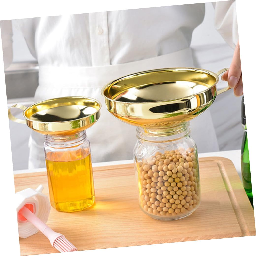 Zerodeko 5piezas Embudo De Acero Inoxidable De Boca Ancha Herramienta Multiusos Para Transferir Líquidos y Sólidos Resistente y Fácil De Limpiar Para Vino Jugo Cocina y Hogar