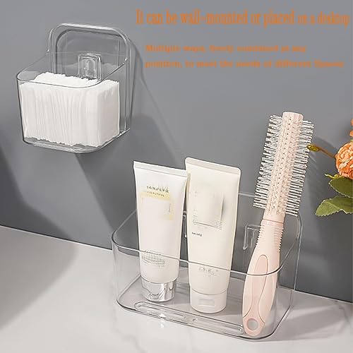 Miniatura 7 de Caja organizadora adhesiva para montaje en pared, estantes acrílicos para pared, paredes colgantes sin perforaciones, con cinta autoadhesiva,