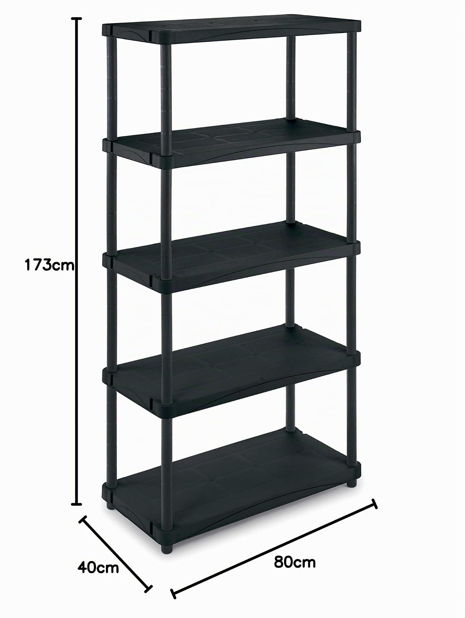 Terry SCAFFALE PPL 5 Ripiani 80x40x173,4CM Nero S/5