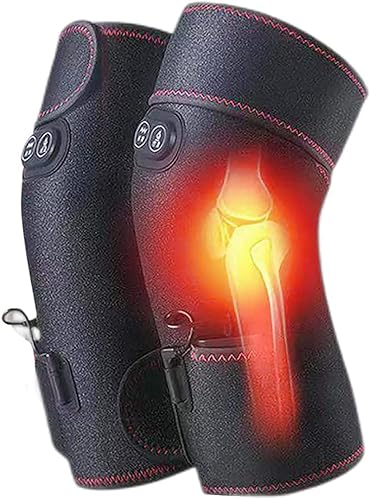 Rodillera calentada 2 en 1, masajeador de artritis, alivio del dolor, soporte de envoltura de rodillas, rodilleras eléctricas con calefacción, 3