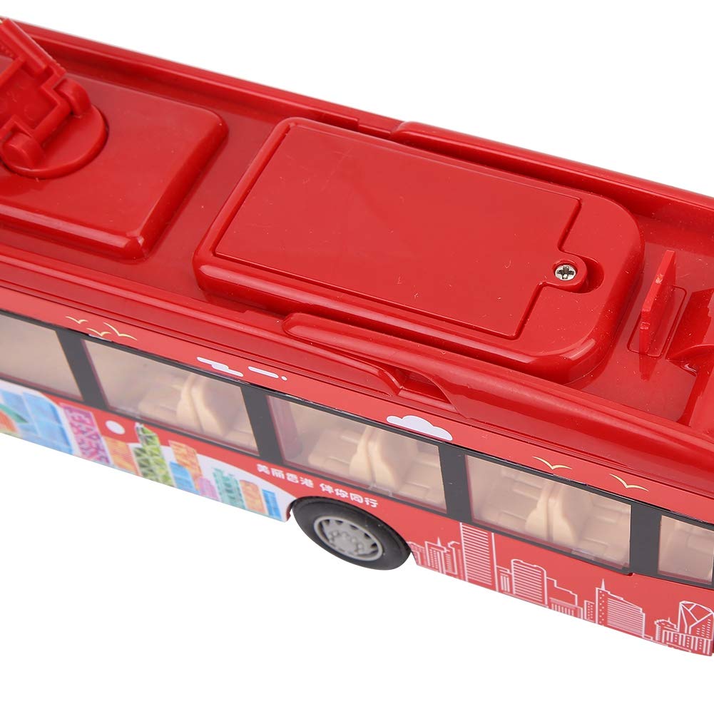 Autobus urbano elettronico con luci musicali, autobus giocattolo educativo per bambini, modello di traffico inerziale con luci e suoni fantastici, giocattolo didattico interattivo