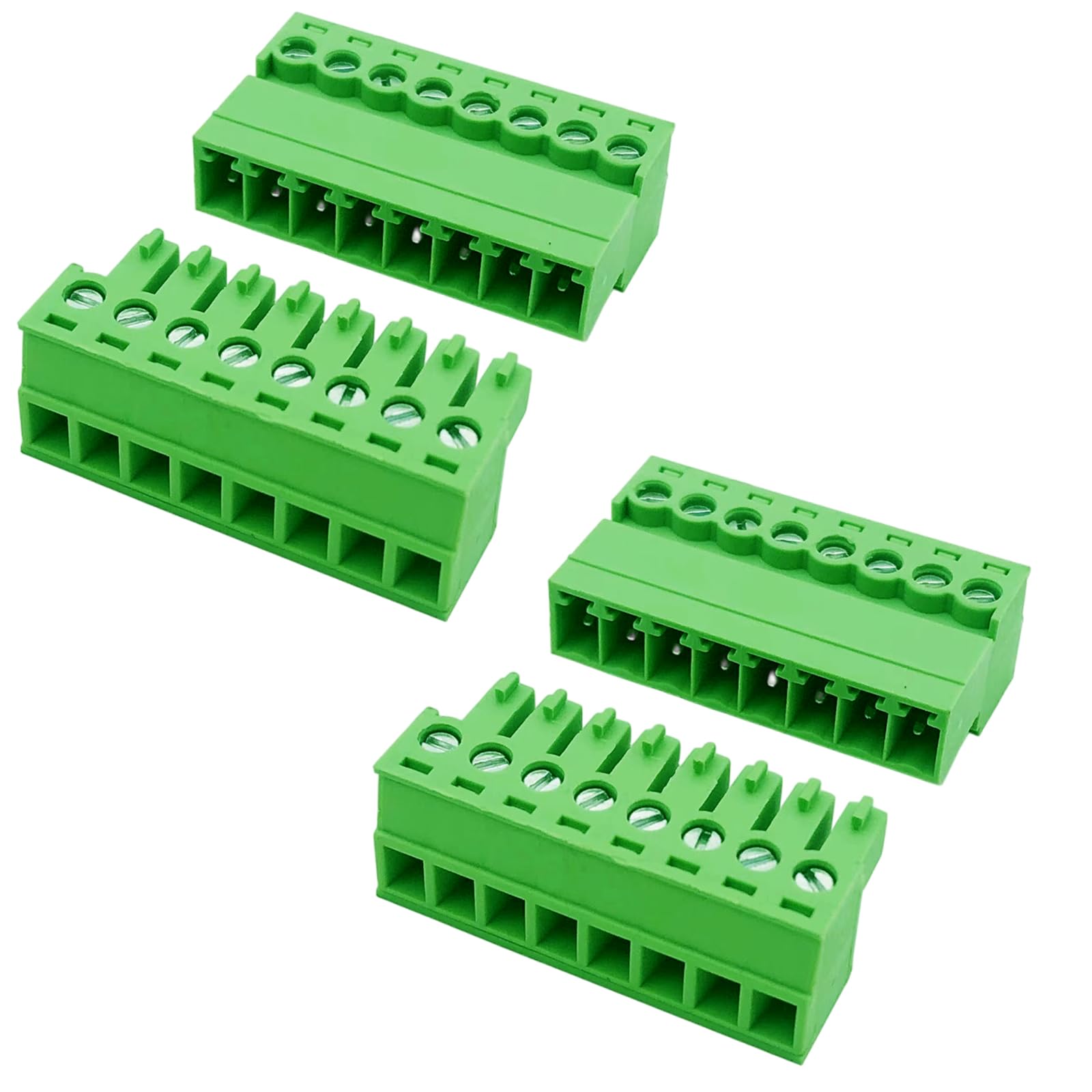 Zestaw 2 pinów 3,81 mm / 0,15 cala 2 piny, bezlutowe połączenie wtykowe, 28-16 AWG PCB montaż zacisk śrubowy (8 pinów (2 zestawy))