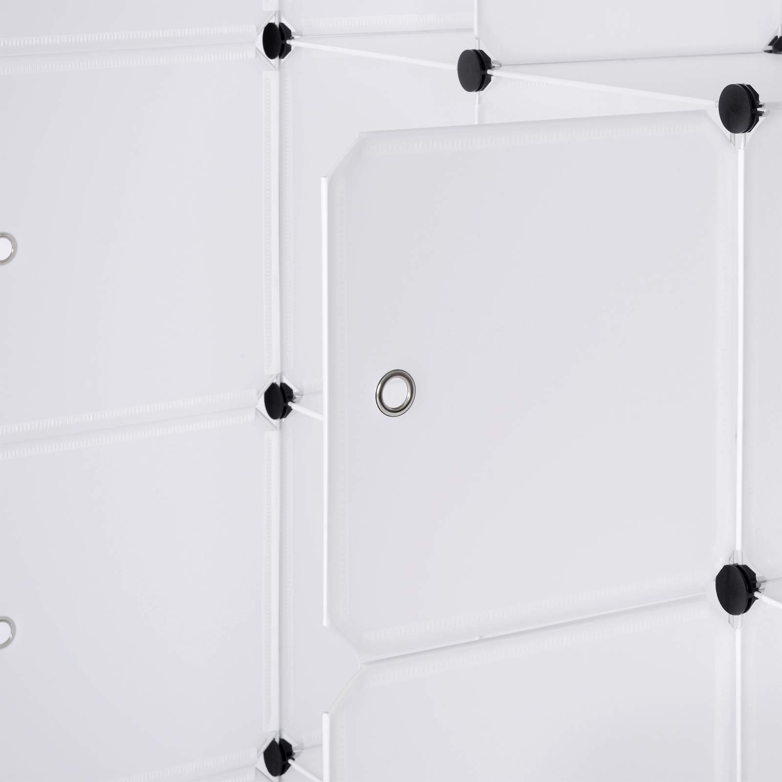 WOLTU DIY Armadio a Cubo Armadietto Guardaroba Pieghevoli Combinato Modulare Scarpiera Bianco per Stanzino e Ripostiglio