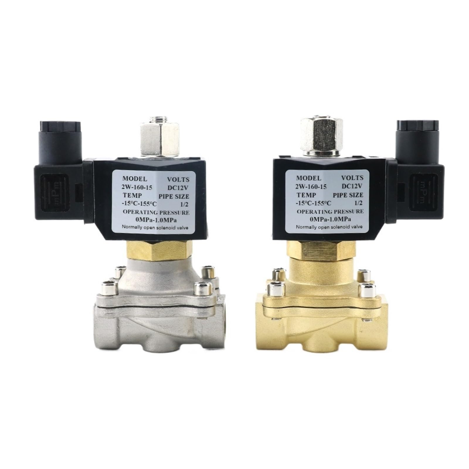 Wysokotemperaturowy mosiężny/stal nierdzewna Normalnie otwarty zawór elektromagnetyczny DN15 DN20 1/2" 3/4 "(DN20, BRASS_DC24V)