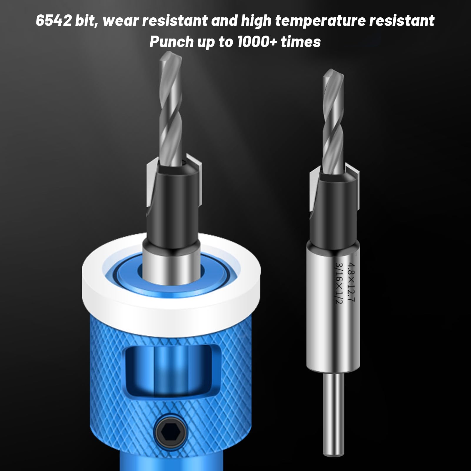 Woodworking Depth Stop Drill Set:82° Carbide Tipped Countersink Bits with Adjustable Stop for Pilot Screw Holes