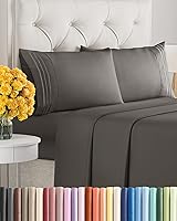 Vista 19 de Juego de sábanas de 4 piezas de tamaño matrimonial, sábanas extrasuaves, transpirables y refrescantes, sábanas duraderas de lujo para mujeres